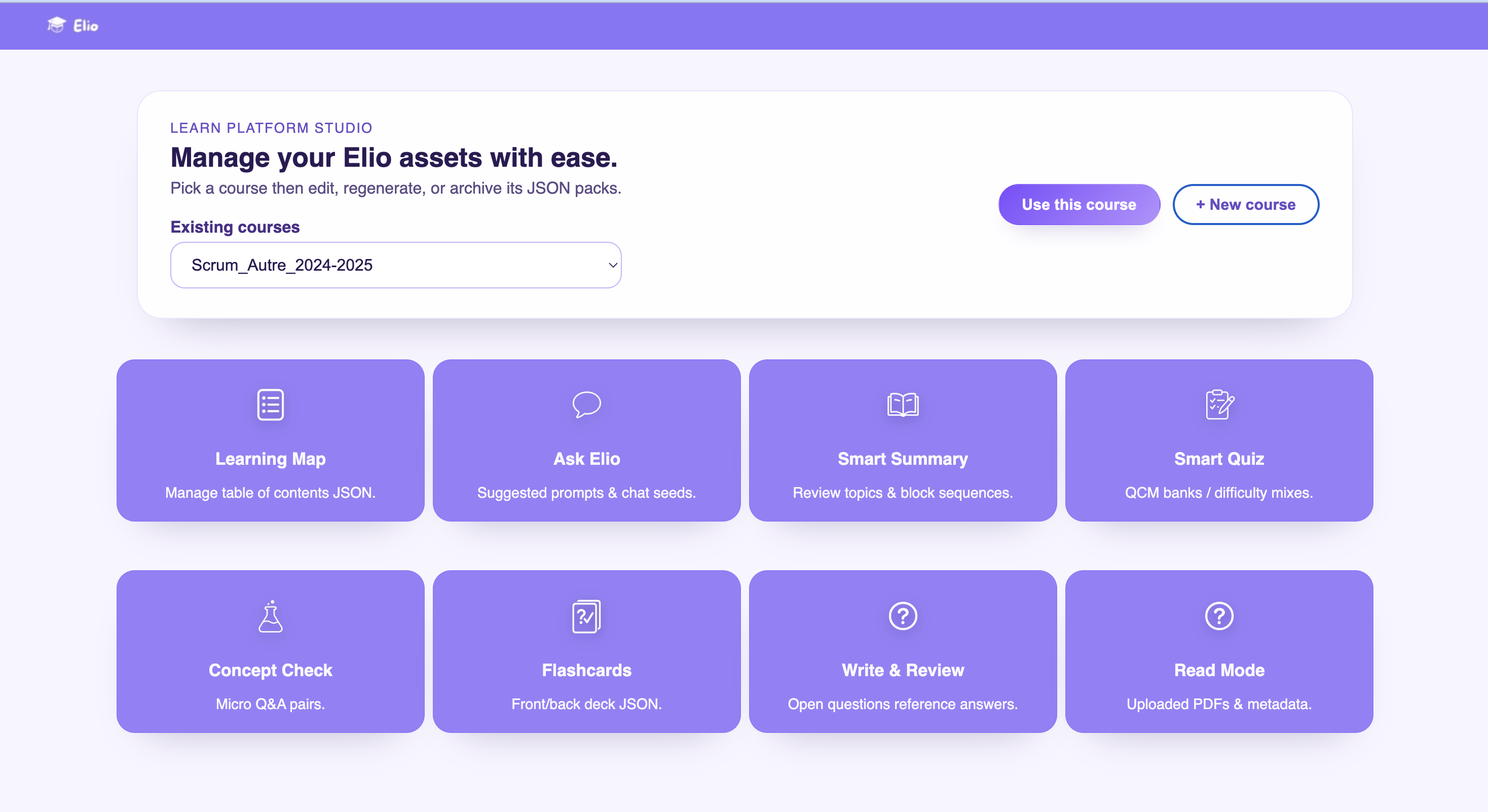 Elio creator interface
